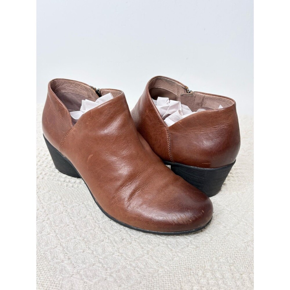 Dansko Raina Brown Leather Women's Low Heel Ankle Booties